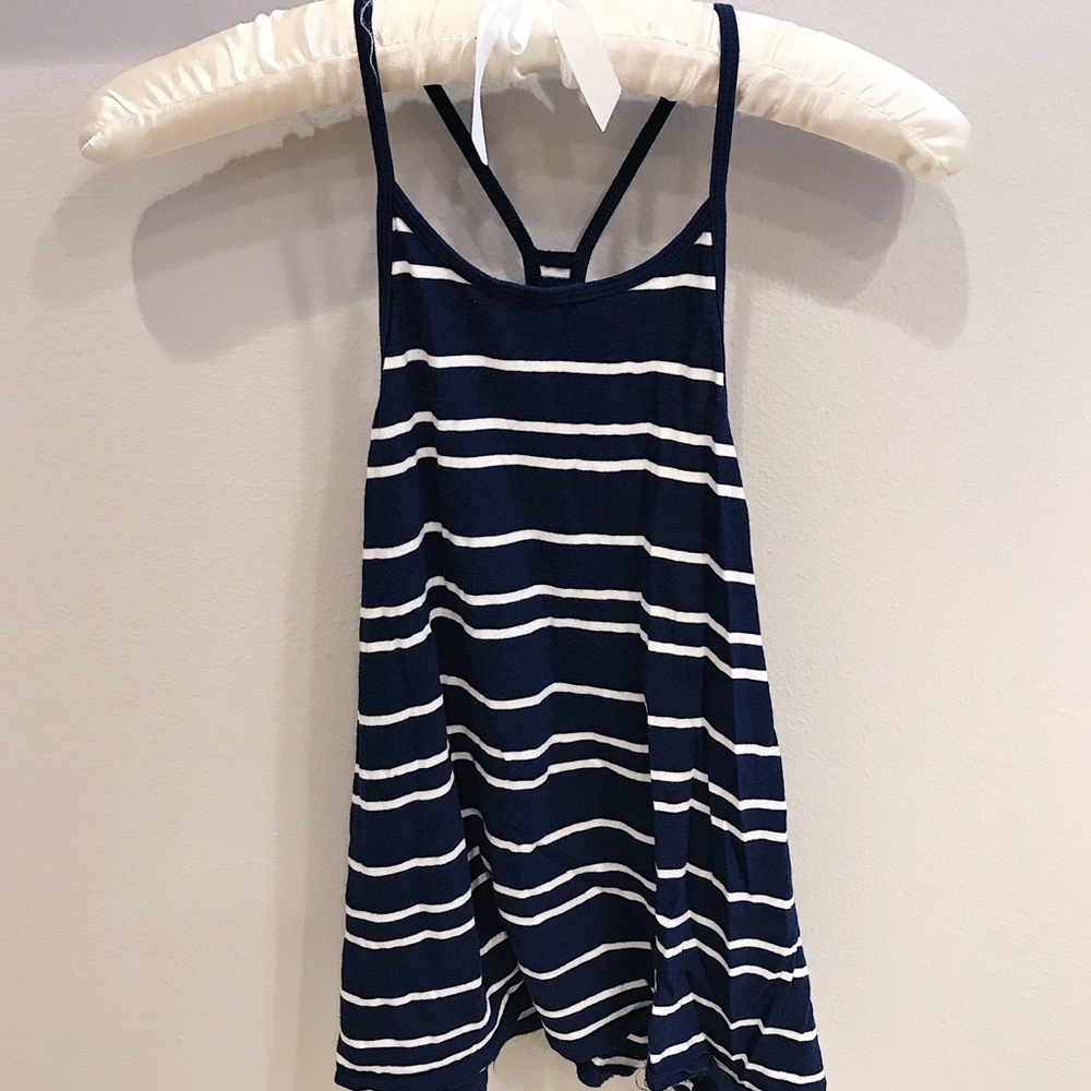 NAVY BLUE & WHITE STRIPED TANK TOP